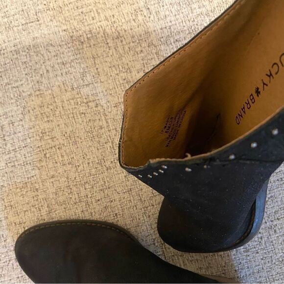 Lucky Brand black suede clog heels with studs size 8 - Picture 7 of 7